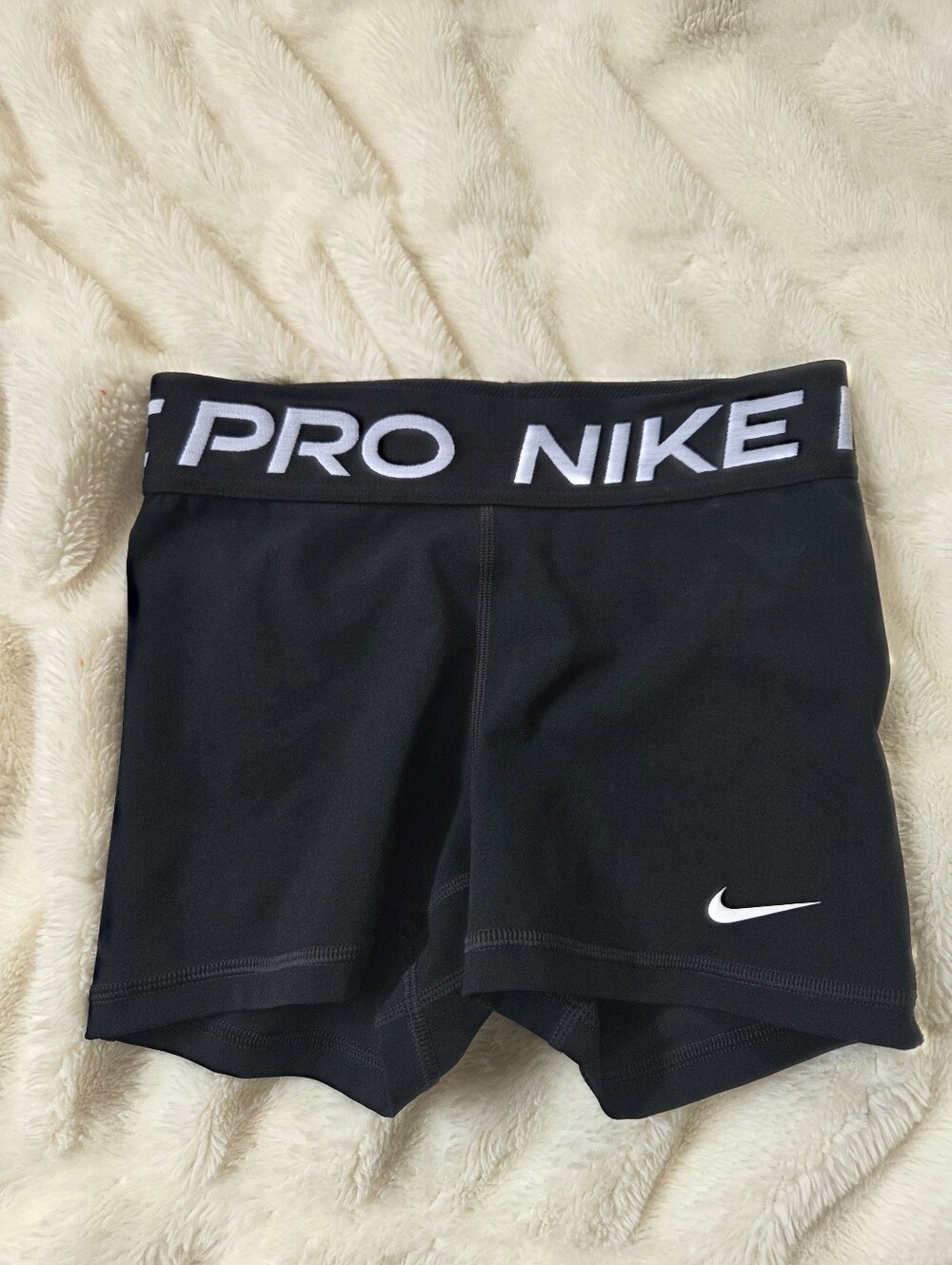 Nike Black Pro Training Bike Shorts with White Swoosh Youth XS